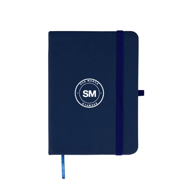 Mockup do Caderneta Emborrachada com uma logo de exemplo