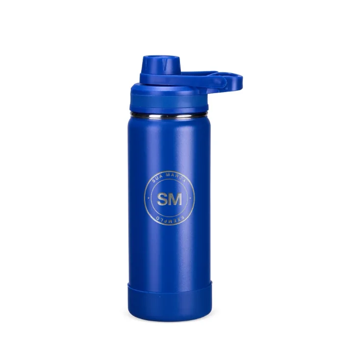 Mockup do Garrafa Térmica 550ml com uma logo de exemplo